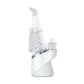Puffco Peak Pro Travel Pack V2 in Pearl White with Ball Carb Cap, Silicone Accessories, Side View