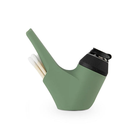 Puffco Proxy Silicone Travel Pipe in Green, 5.25" Length, Side View on White Background