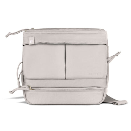 Puffco Proxy Travel Bag in gray, front view, featuring secure compartments for easy travel