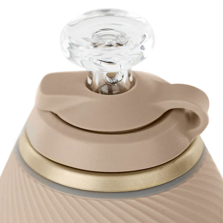 Puffco Proxy Travel Pack in Desert Storm color, silicone grip, with clear ball cap, top view