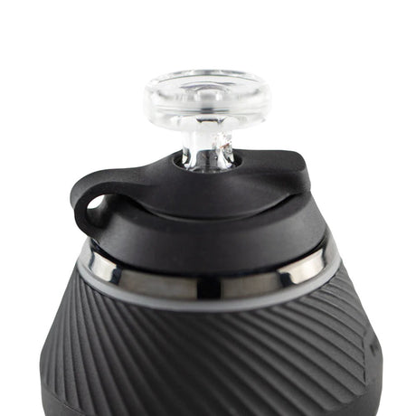 Puffco Proxy Travel Pack in Black, close-up side view showing silicone texture and cap