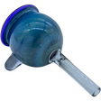 LA Pipes Pull-Stem Giant Bowl Slide in Blue, Borosilicate Glass, Grommet Joint - Side View