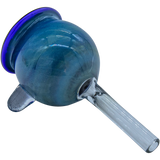 LA Pipes Pull-Stem Giant Bowl Slide in Blue, Borosilicate Glass, Grommet Joint - Side View