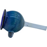 LA Pipes Pull-Stem Giant Bowl Slide in Blue Borosilicate Glass - Grommet Joint Side View