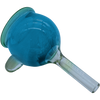 LA Pipes Teal Pull-Stem Giant Bowl Slide for Bongs, Borosilicate Glass, Top View