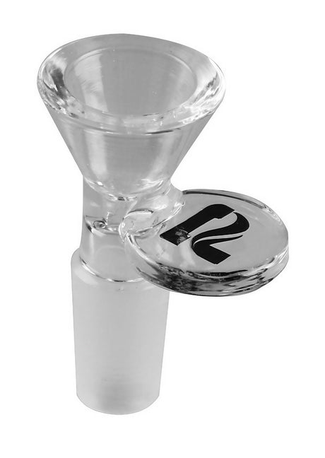 Pulsar 14mm Male Herb Slide in Borosilicate Glass, Angled Side View on White Background