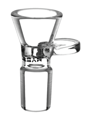 Pulsar Borosilicate Glass Male Herb Slide Bowl 18.8mm front view on white background