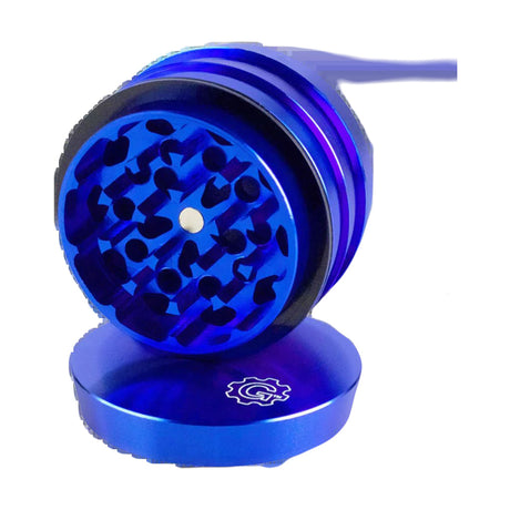 Pulsar 2" Aluminum 4pc Grinder in Blue, Compact Design with Sharp Teeth, Side View