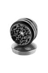 Pulsar 2" Aluminum 4pc Grinder, compact and portable design, in Silver, angled view with open top