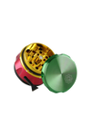 Pulsar 2" Carver 4-Piece Grinder in Rasta colors, compact design for easy travel, ideal for dry herbs.