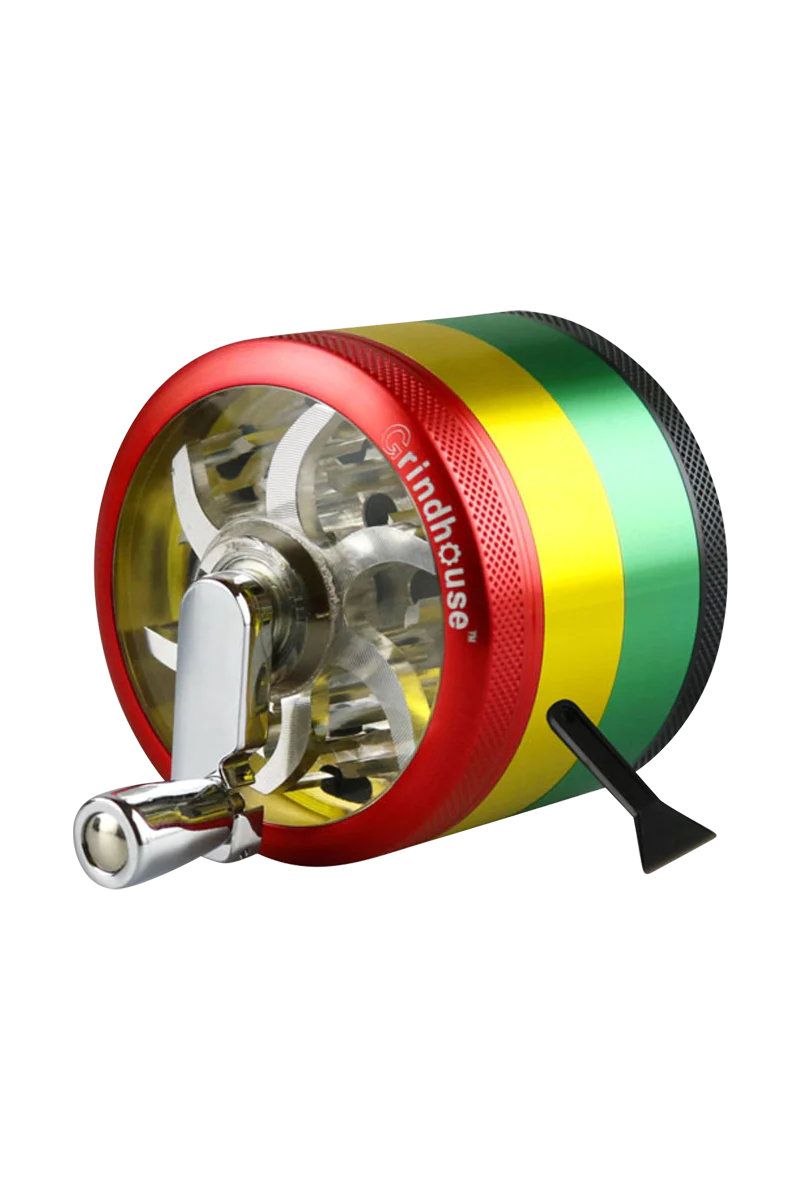 Pulsar 2.5" Rasta Aluminum 4pc Grinder with Mill Handle, Side View