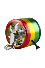 Pulsar 2.5" Rasta Aluminum 4pc Grinder with Mill Handle, Side View