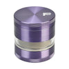 Pulsar 2.5" Aluminum 4-Piece Grinder in Purple with Stash Window, Front View