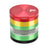 Pulsar 2.5" Aluminum 4pc Grinder with Stash Window in Rasta colors, front view on white background