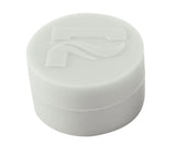 Pulsar 35mm Silicone Container in white, top view, compact and non-stick for easy storage