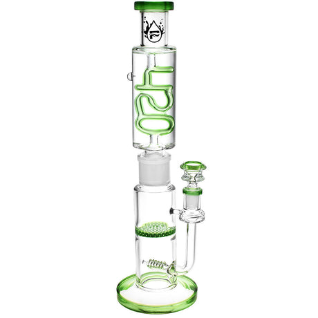 Pulsar 420 Glycerin Stacker Water Pipe with Honeycomb Percolator and Green Accents