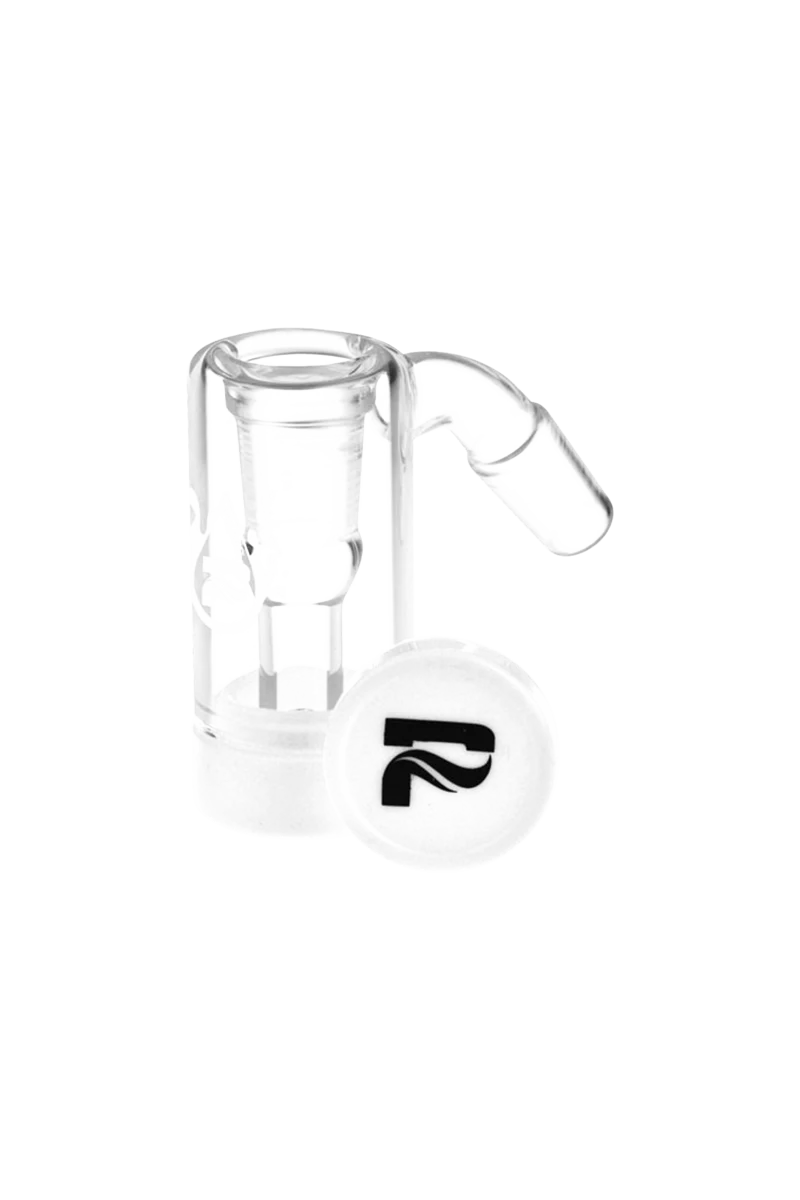 Pulsar 45 Degree Oil Reclaimer with Silicone Catch for bongs, side view on white background