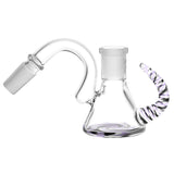 Pulsar 45 Degree Worked Ash Catcher, Borosilicate Glass, Side View on White Background