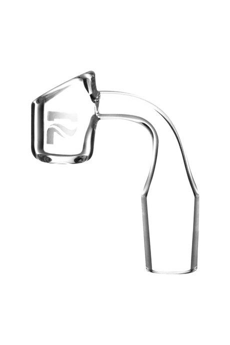 Pulsar Quartz Banger, 4mm thick with 90-degree joint, side view on a white background