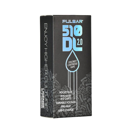 Pulsar 510 DL 2.0 Variable Voltage Vape Bar packaging, front view, 650mAh, pocket-size design