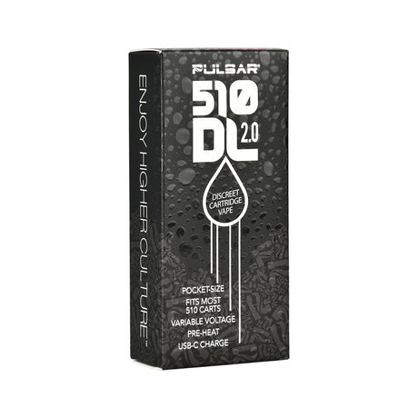 Pulsar 510 DL 2.0 Mist Series Vape Bar in Black, 650mAh Battery, Front View of Packaging