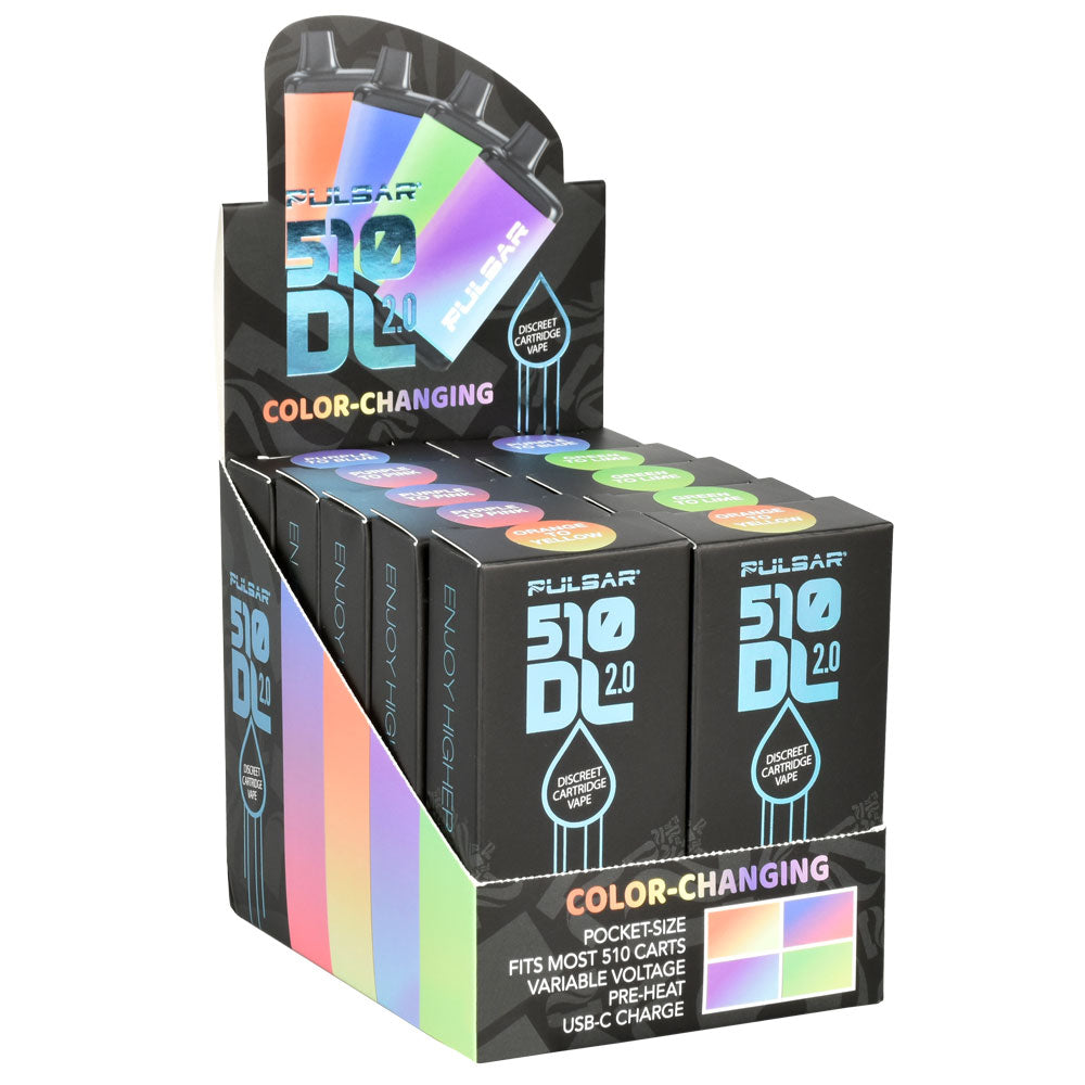 Pulsar 510 DL 2.0 Thermo Vape Bars in Display Box, 650mAh, Assorted Colors