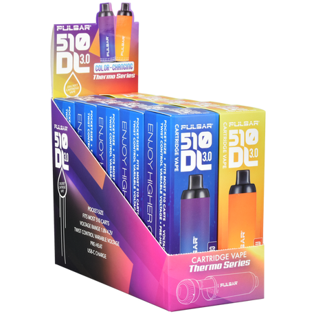 Pulsar 510 DL 3.0 Thermo Twist Variable Voltage Vape Pen | 650mAh | Assorted Colors | 10ct Display