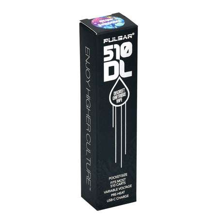 Pulsar 510 DL Vape Pen packaging, 320mAh, pocket-size, variable voltage, USB-C charge