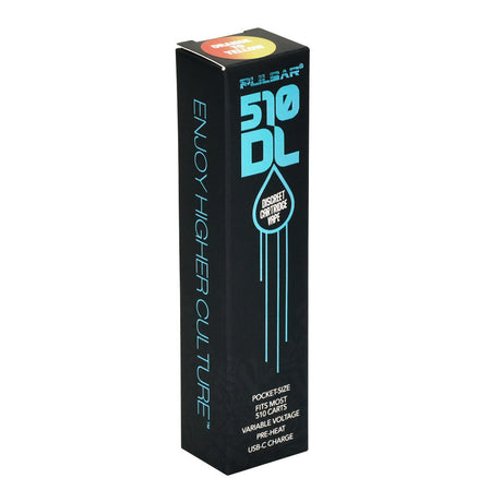 Pulsar 510 DL Vape Pen packaging, Thermo Series, 320mAh, front view on white background