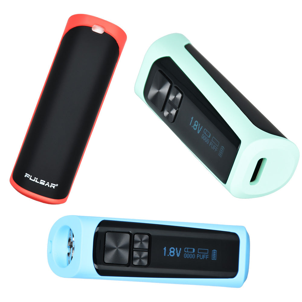 Pulsar 510 Payout™ 2.0 Vape Battery in Black, Mint, and Blue, 400mAh with Digital Display