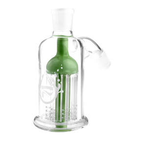 Pulsar 8-Arm Tree Percolator Ash Catcher, 45° Angle, Green, Glass on Glass Joint
