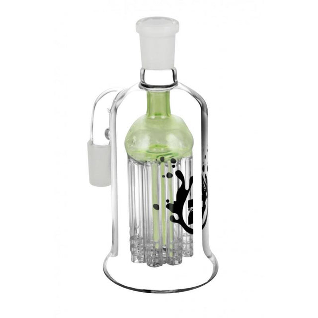 Pulsar Slime Green 8 Arm Ash Catcher, 5.5" with 14mm Joint, Borosilicate Glass, Front View
