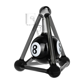 Pulsar 8 Ball Rig with 10mm Female Joint, Borosilicate Glass, Front View on White Background
