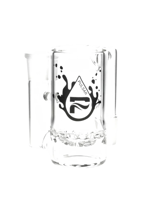 Pulsar 90° Turbine Ash Catcher, Borosilicate Glass, Front View on White Background