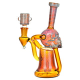 Pulsar AI Life Form Bubble Matrix Recycler Water Pipe, 7.25" tall, with intricate glasswork