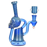 Pulsar AI Life Form Bubble Matrix Recycler Water Pipe, 7.25" with 14mm Female Joint, Front View