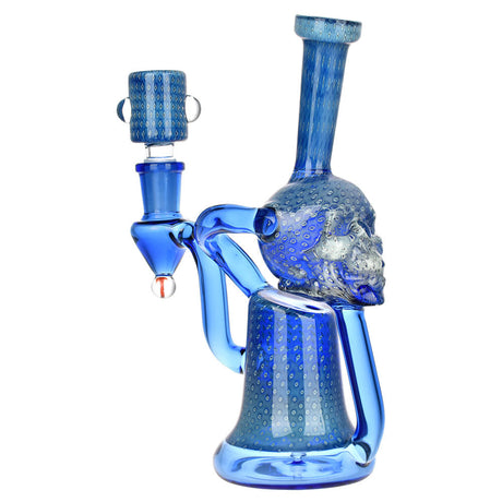 Pulsar AI Life Form Bubble Matrix Recycler Water Pipe, 7.25" tall, with intricate blue design