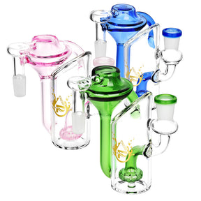 Pulsar Alchemist Recycler Ash Catchers in assorted colors with 90-degree joint and disc percolator