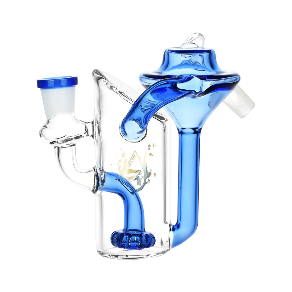 Pulsar Alchemist Recycler Ash Catcher with 90 Degree Joint and Blue Accents, Front View
