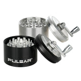 Pulsar Aluminum Crank Grinder, 4pc set with sharp teeth, easy crank handles, and logo