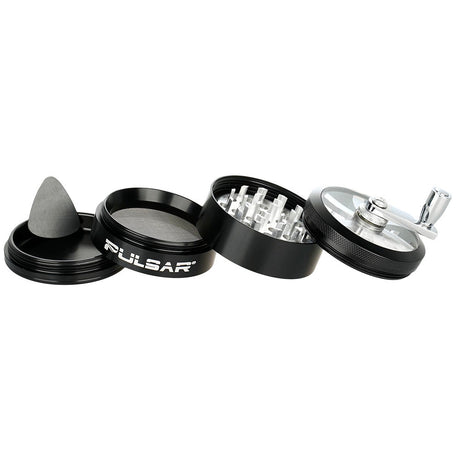 Pulsar Aluminum Crank Grinder, 4-piece with magnetic lid, isolated on white background