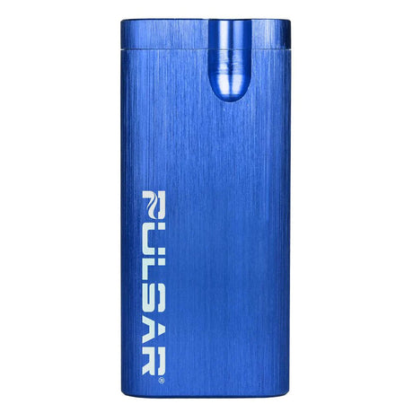 Pulsar Anodized Aluminum Dugout in Blue, Front View with Sliding Lid