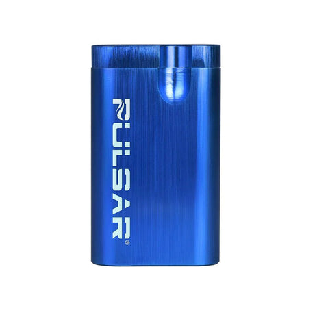 Pulsar Anodized Aluminum Dugout in Blue V2, front view on a seamless white background