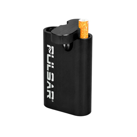 Pulsar Anodized Aluminum Dugout in Black with Cigarette Bat - Front View