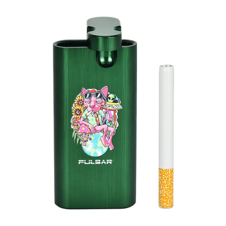 Pulsar Series 2 Anodized Aluminum Dugout with Chill Cat Design and Cigarette One-Hitter