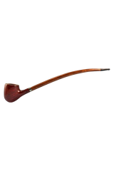 Pulsar Rosewood Sherlock Pipe with a long stem and deep bowl, ideal for dry herbs, side view