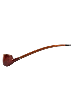 Pulsar Rosewood Sherlock Pipe with a long stem and deep bowl, ideal for dry herbs, side view
