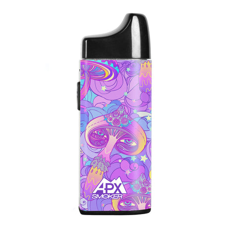 Pulsar APX Smoker V3 Electric Pipe in Black with Psychedelic Design, 1100mAh Battery, Front View