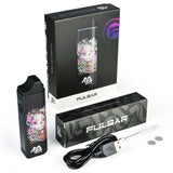 Pulsar APX Vape V3 Dry Herb Vaporizer with 1600mAh battery, USB cable, and cleaning brush