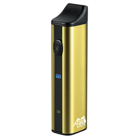 Pulsar APX Vaporizer 2.0 in Gold, compact 4" design, front view on white background